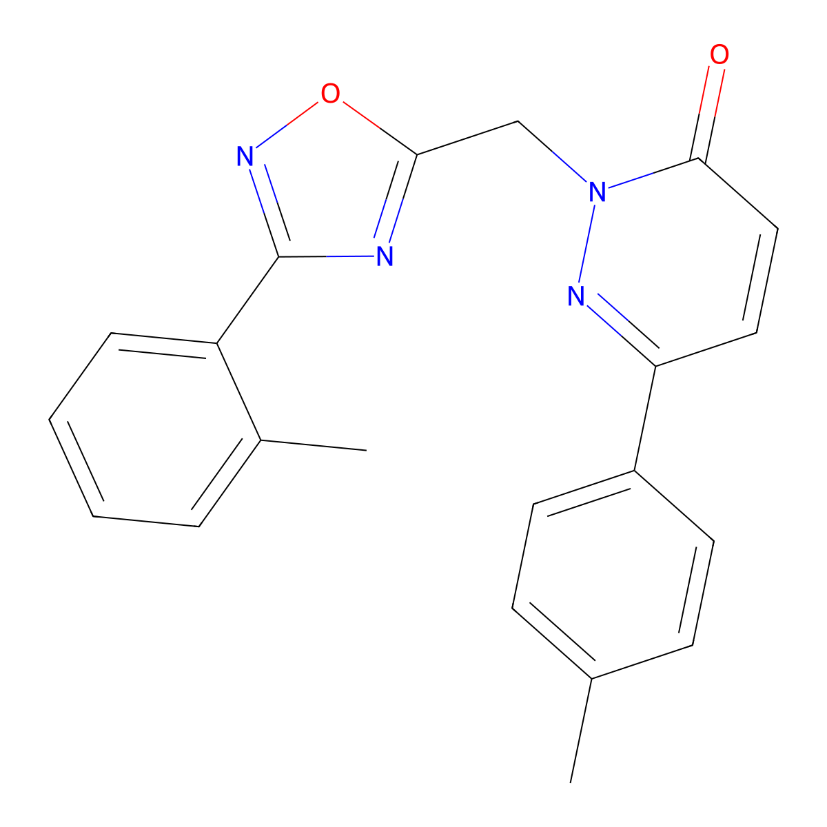 6-(4-Methylphenyl)-2-{[3-(2-methylphenyl)-1,2,4-oxadiazol-5-yl]methyl}-2,3-dihydropyridazin-3-one molecular structure, CAS 1040642-39-4