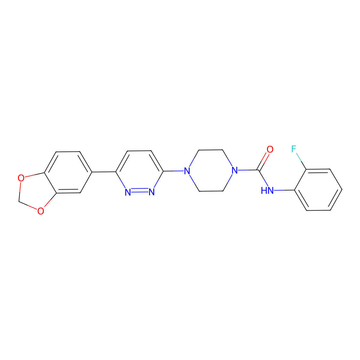 4-(6-(benzo[d][1,3]dioxol-5-yl)pyridazin-3-yl)-N-(2-fluorophenyl)piperazine-1-carboxamide molecular structure, CAS 1040642-41-8