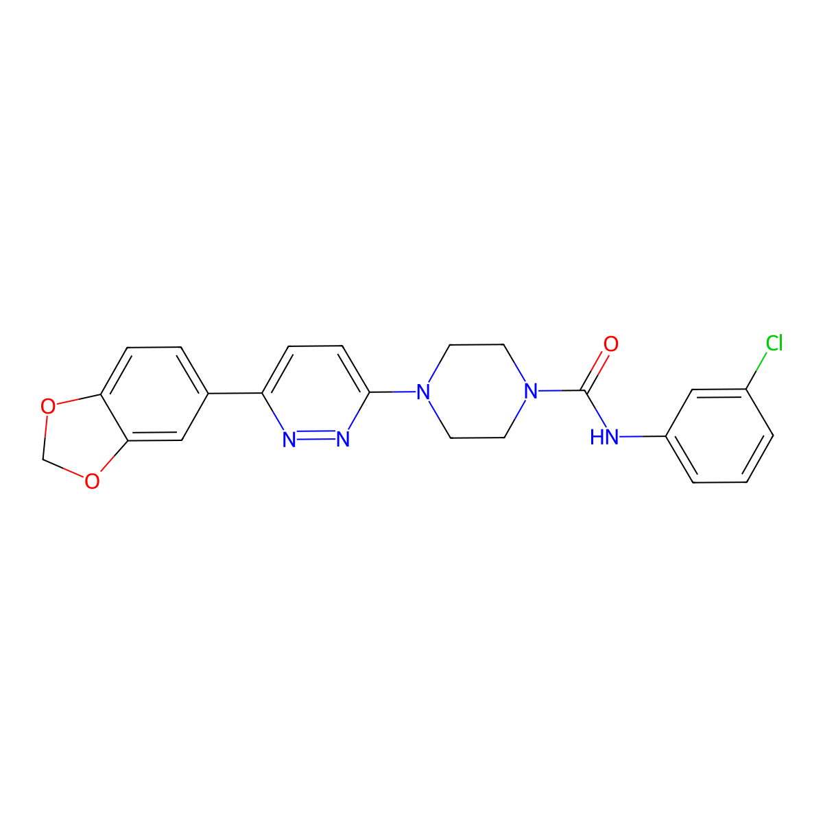 4-(6-(benzo[d][1,3]dioxol-5-yl)pyridazin-3-yl)-N-(3-chlorophenyl)piperazine-1-carboxamide molecular structure, CAS 1040642-48-5