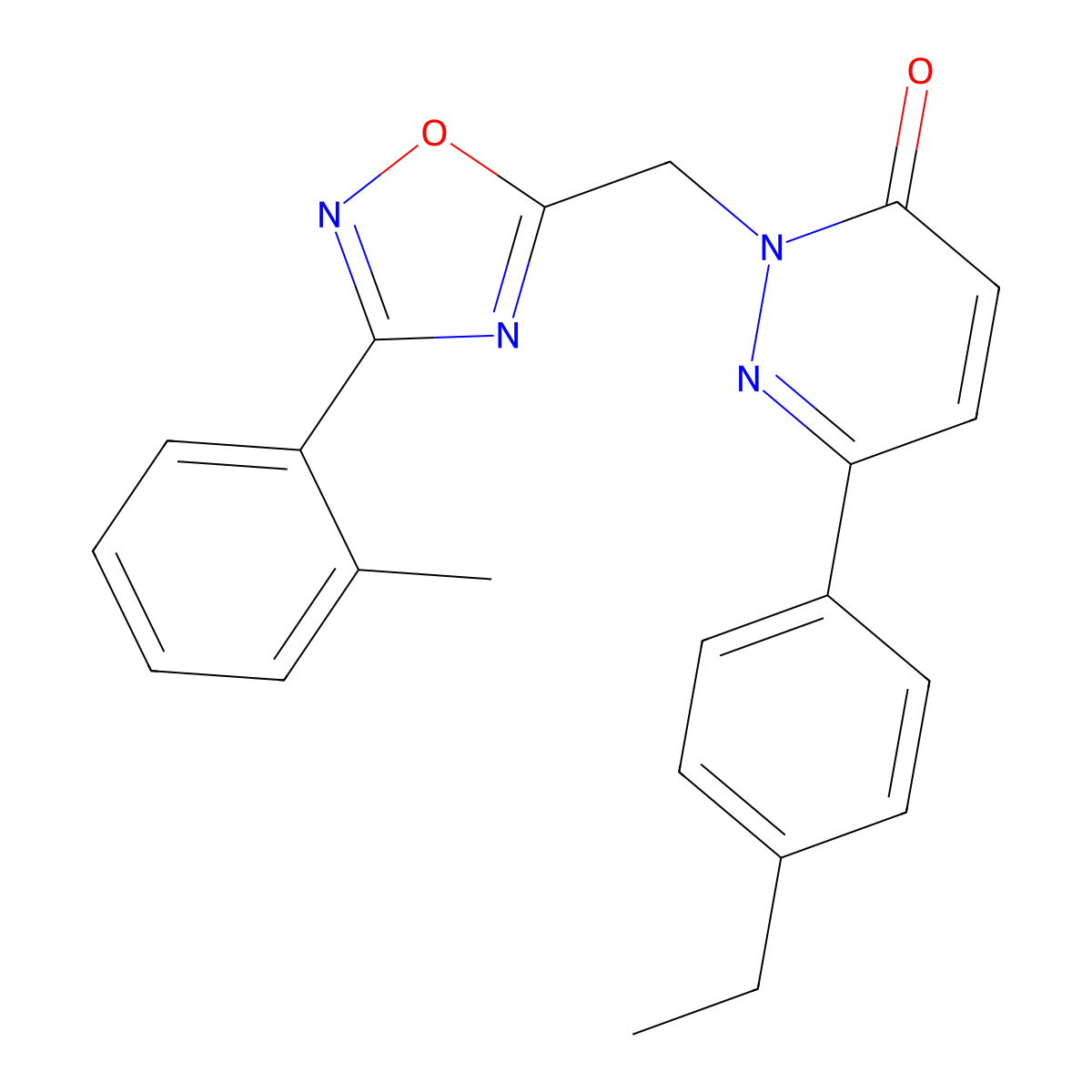 6-(4-Ethylphenyl)-2-{[3-(2-methylphenyl)-1,2,4-oxadiazol-5-yl]methyl}-2,3-dihydropyridazin-3-one molecular structure, CAS 1040642-50-9