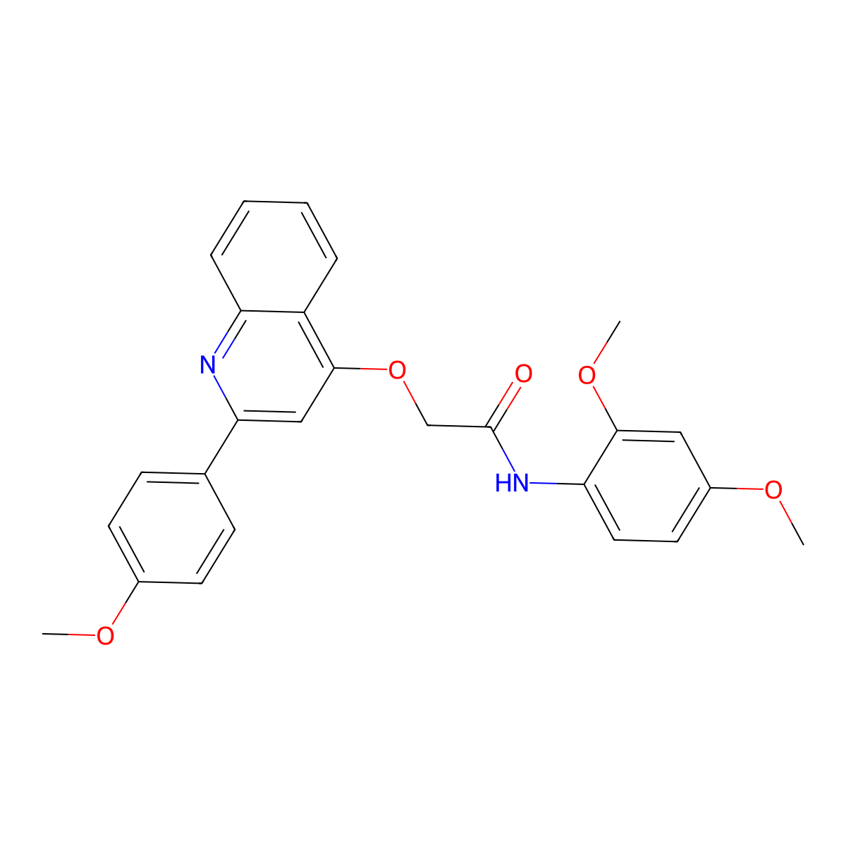 N-(2,4-dimethoxyphenyl)-2-{[2-(4-methoxyphenyl)quinolin-4-yl]oxy}acetamide molecular structure, CAS 1040642-51-0