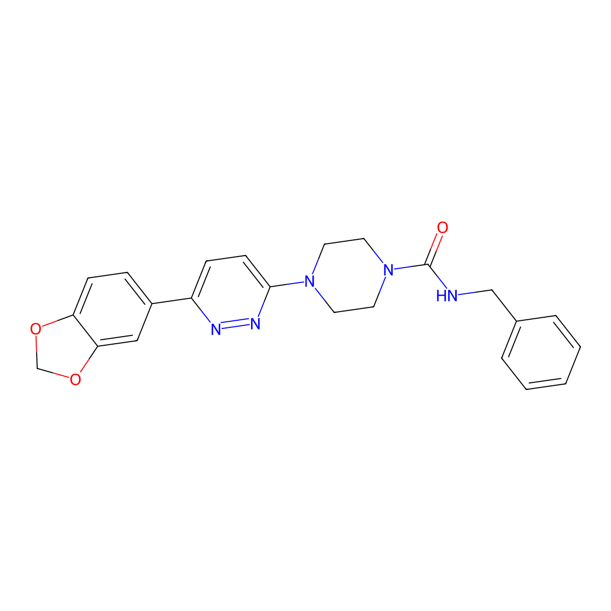 4-(6-(benzo[d][1,3]dioxol-5-yl)pyridazin-3-yl)-N-benzylpiperazine-1-carboxamide molecular structure, CAS 1040642-54-3