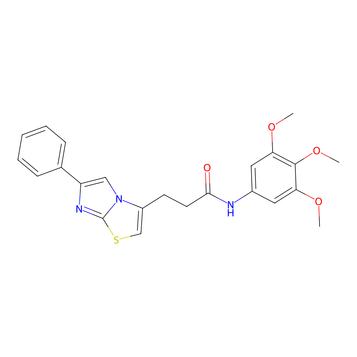 3-(6-phenylimidazo[2,1-b]thiazol-3-yl)-N-(3,4,5-trimethoxyphenyl)propanamide molecular structure, CAS 1040642-55-4