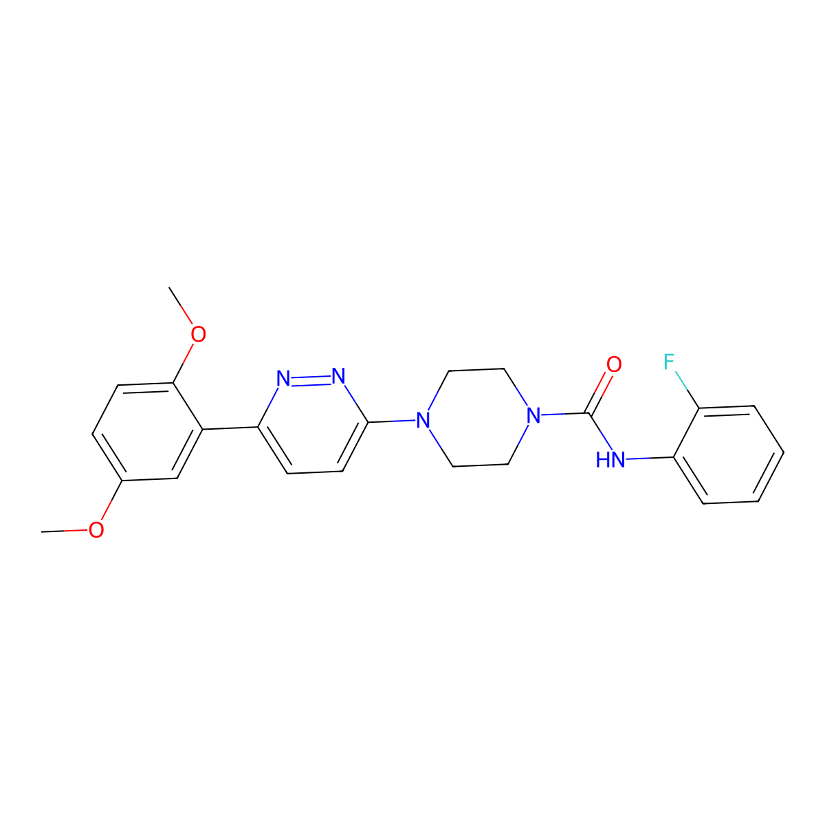 4-[6-(2,5-dimethoxyphenyl)pyridazin-3-yl]-N-(2-fluorophenyl)piperazine-1-carboxamide molecular structure, CAS 1040642-62-3