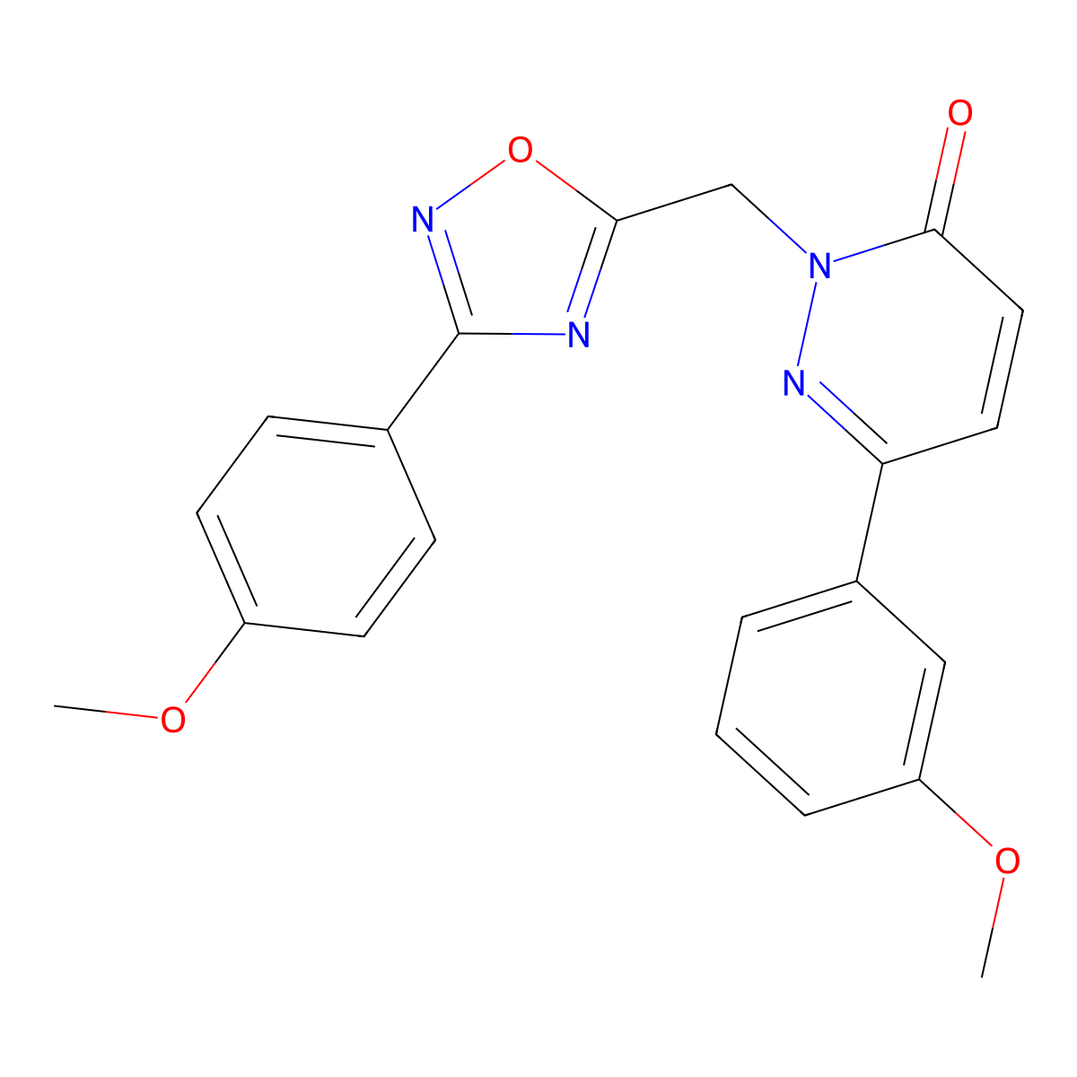 6-(3-methoxyphenyl)-2-((3-(4-methoxyphenyl)-1,2,4-oxadiazol-5-yl)methyl)pyridazin-3(2H)-one molecular structure, CAS 1040642-66-7