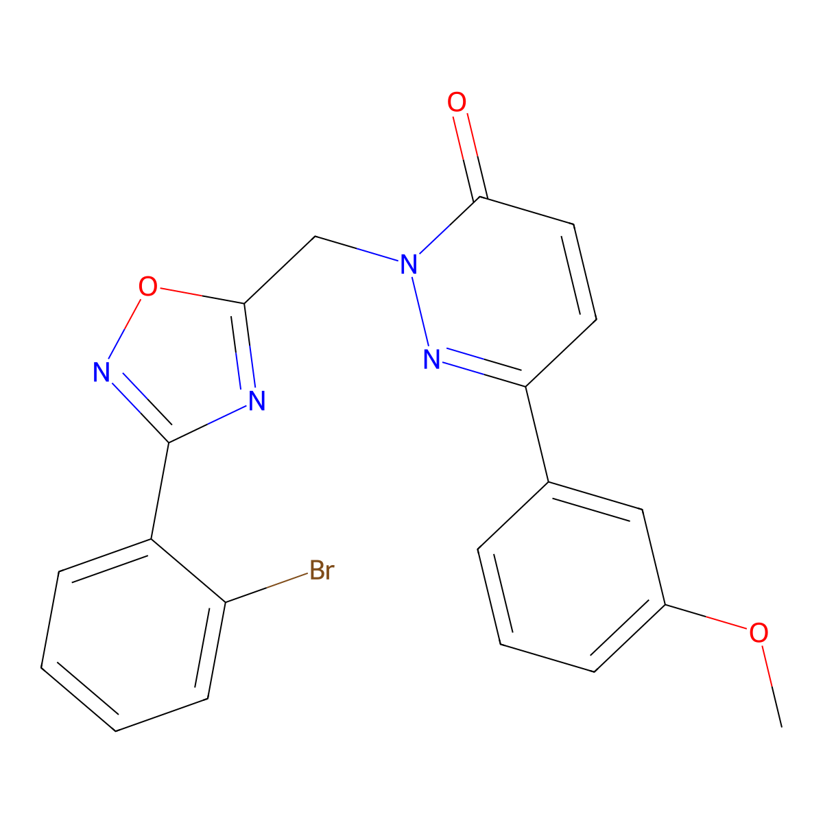 2-{[3-(2-Bromophenyl)-1,2,4-oxadiazol-5-yl]methyl}-6-(3-methoxyphenyl)-2,3-dihydropyridazin-3-one molecular structure, CAS 1040642-74-7