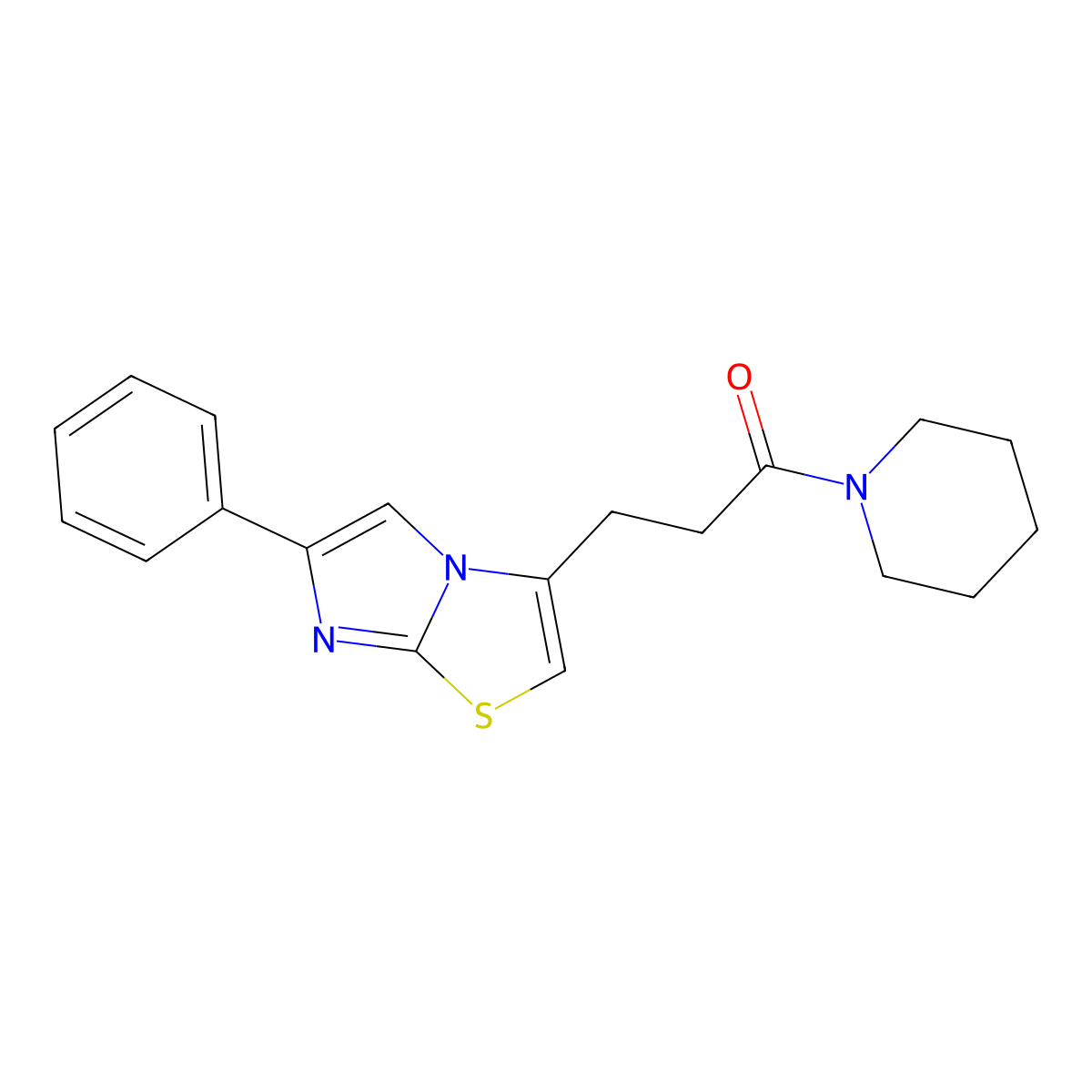 3-(6-Phenylimidazo[2,1-b]thiazol-3-yl)-1-(piperidin-1-yl)propan-1-one molecular structure, CAS 1040642-79-2