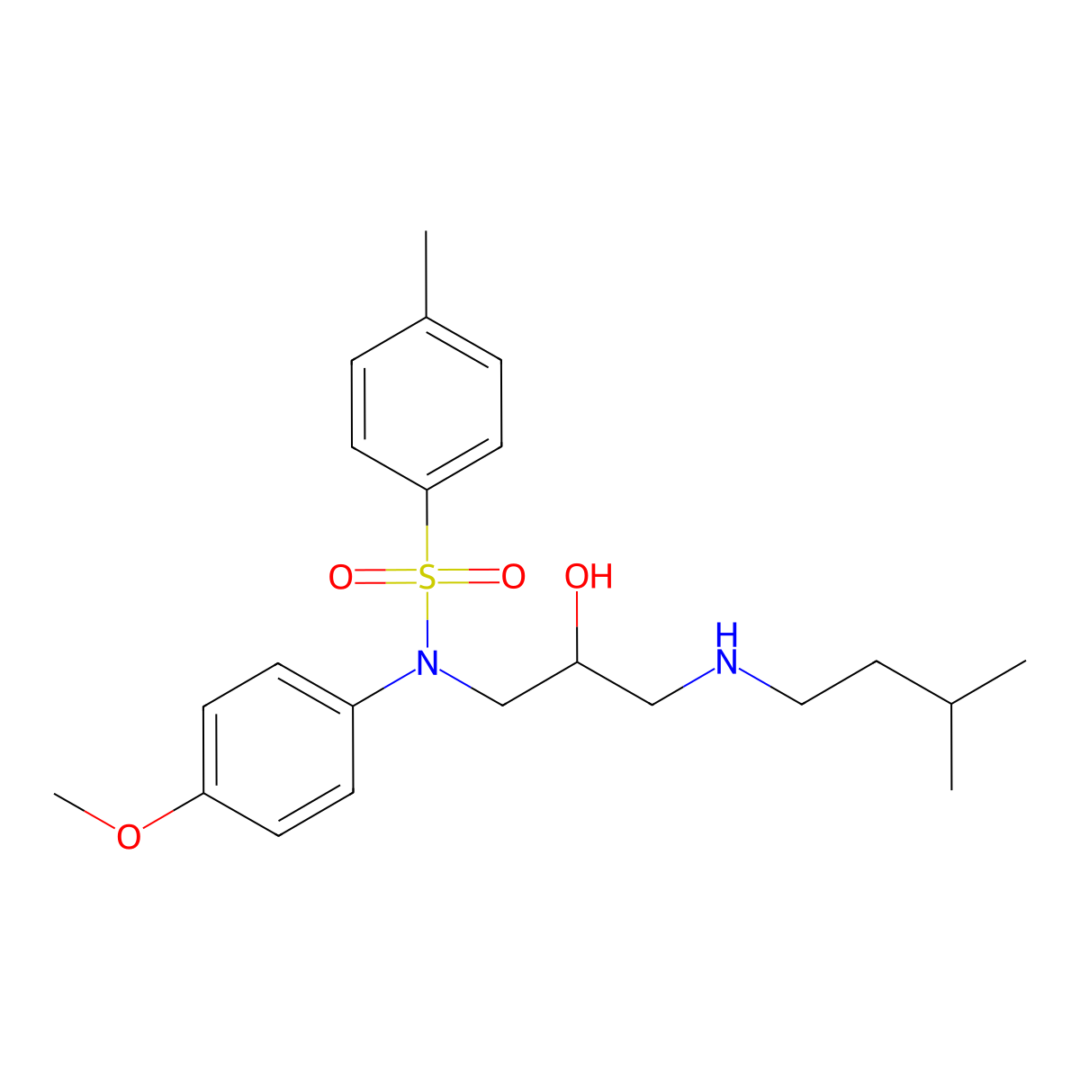 N-(2-hydroxy-3-(isopentylamino)propyl)-N-(4-methoxyphenyl)-4-methylbenzenesulfonamide molecular structure, CAS 1040642-80-5