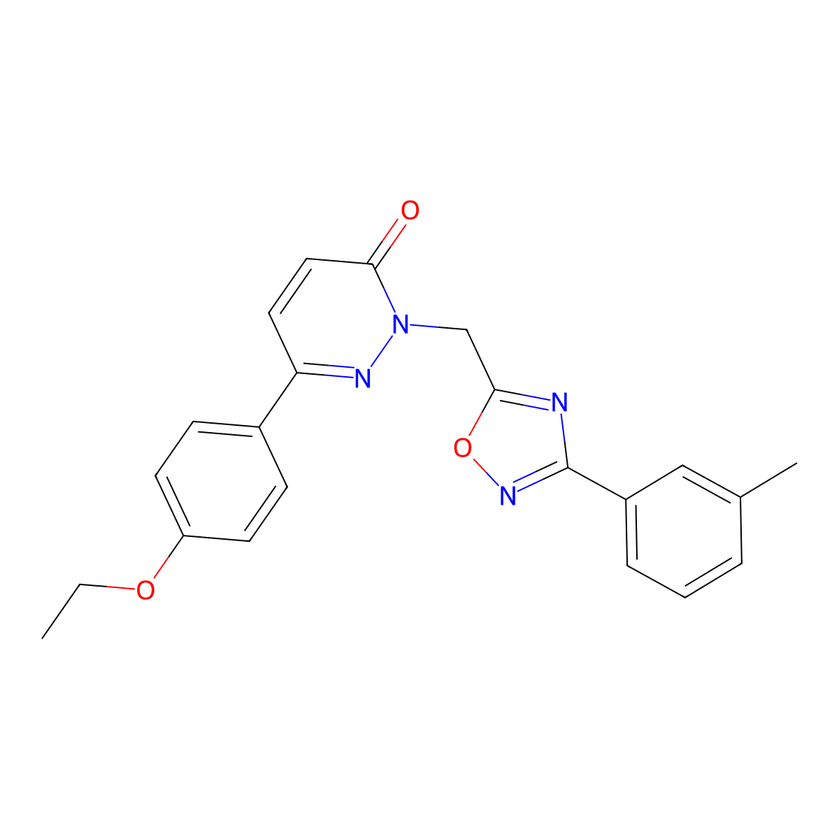 6-(4-ethoxyphenyl)-2-((3-(m-tolyl)-1,2,4-oxadiazol-5-yl)methyl)pyridazin-3(2H)-one molecular structure, CAS 1040642-82-7