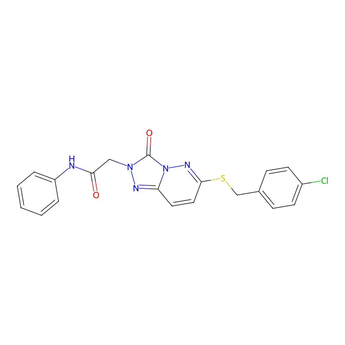 2-(6-((4-chlorobenzyl)thio)-3-oxo-[1,2,4]triazolo[4,3-b]pyridazin-2(3H)-yl)-N-phenylacetamide molecular structure, CAS 1040642-83-8