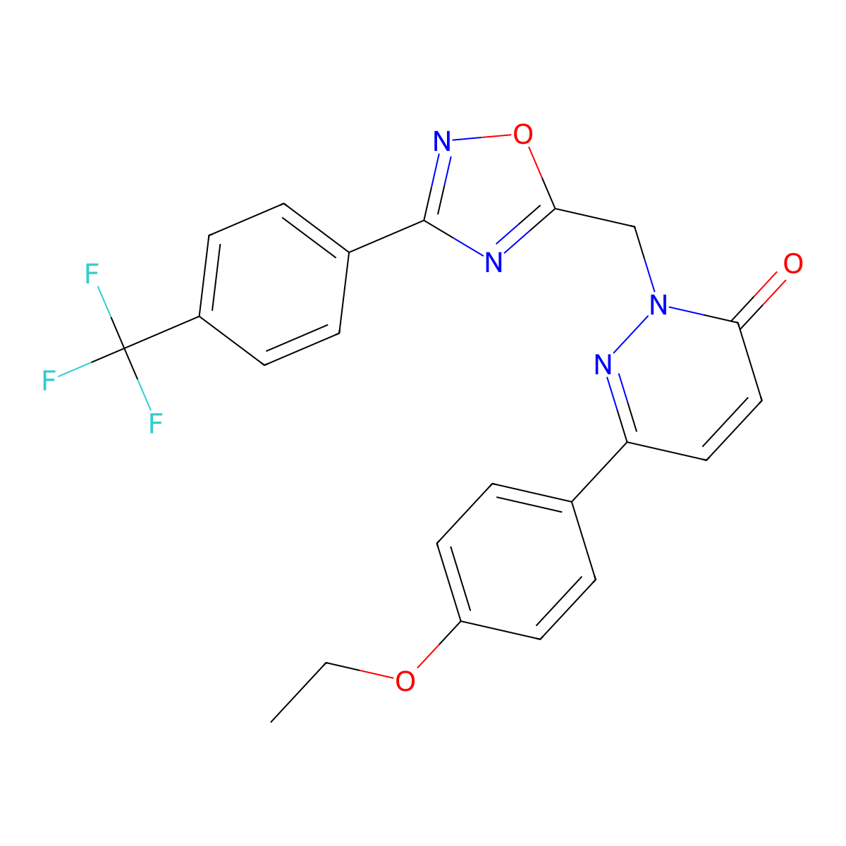 6-(4-Ethoxyphenyl)-2-({3-[4-(trifluoromethyl)phenyl]-1,2,4-oxadiazol-5-yl}methyl)-2,3-dihydropyridazin-3-one molecular structure, CAS 1040642-90-7