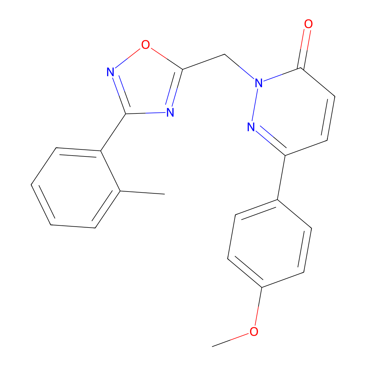 6-(4-methoxyphenyl)-2-((3-(o-tolyl)-1,2,4-oxadiazol-5-yl)methyl)pyridazin-3(2H)-one molecular structure, CAS 1040642-98-5