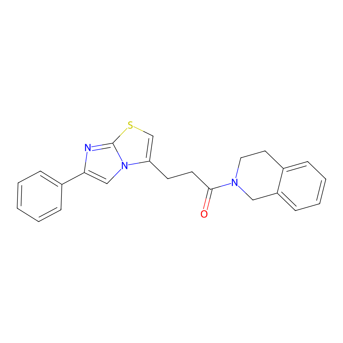 1-(3,4-dihydroisoquinolin-2(1H)-yl)-3-(6-phenylimidazo[2,1-b]thiazol-3-yl)propan-1-one molecular structure, CAS 1040643-03-5