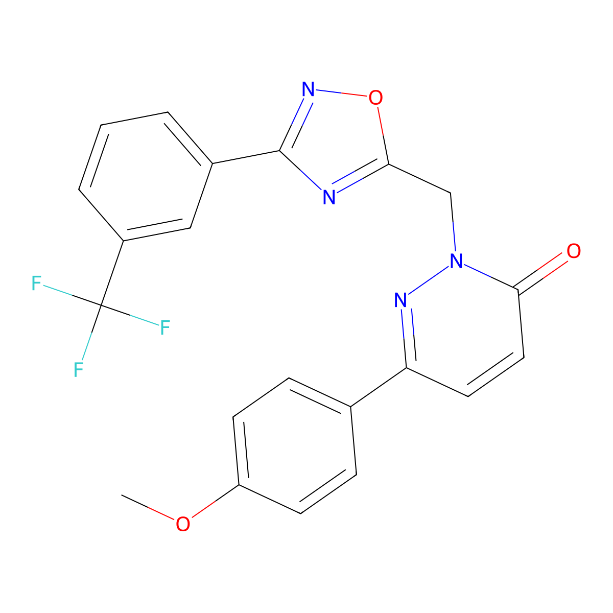 6-(4-Methoxyphenyl)-2-({3-[3-(trifluoromethyl)phenyl]-1,2,4-oxadiazol-5-yl}methyl)-2,3-dihydropyridazin-3-one molecular structure, CAS 1040643-06-8