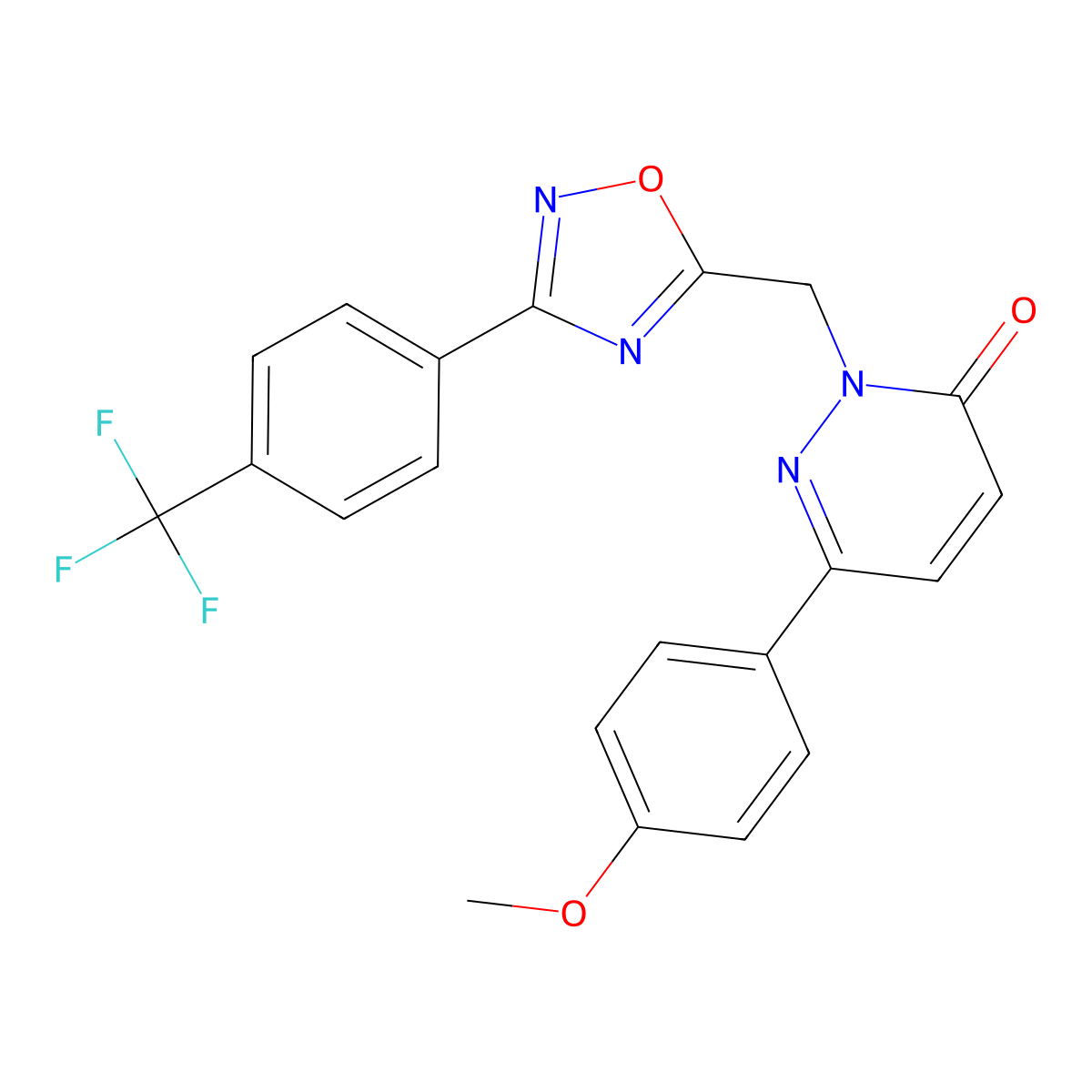 6-(4-Methoxyphenyl)-2-({3-[4-(trifluoromethyl)phenyl]-1,2,4-oxadiazol-5-yl}methyl)-2,3-dihydropyridazin-3-one molecular structure, CAS 1040643-14-8