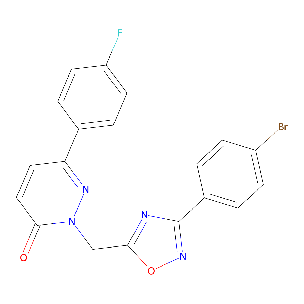 2-{[3-(4-Bromophenyl)-1,2,4-oxadiazol-5-yl]methyl}-6-(4-fluorophenyl)-2,3-dihydropyridazin-3-one molecular structure, CAS 1040643-22-8