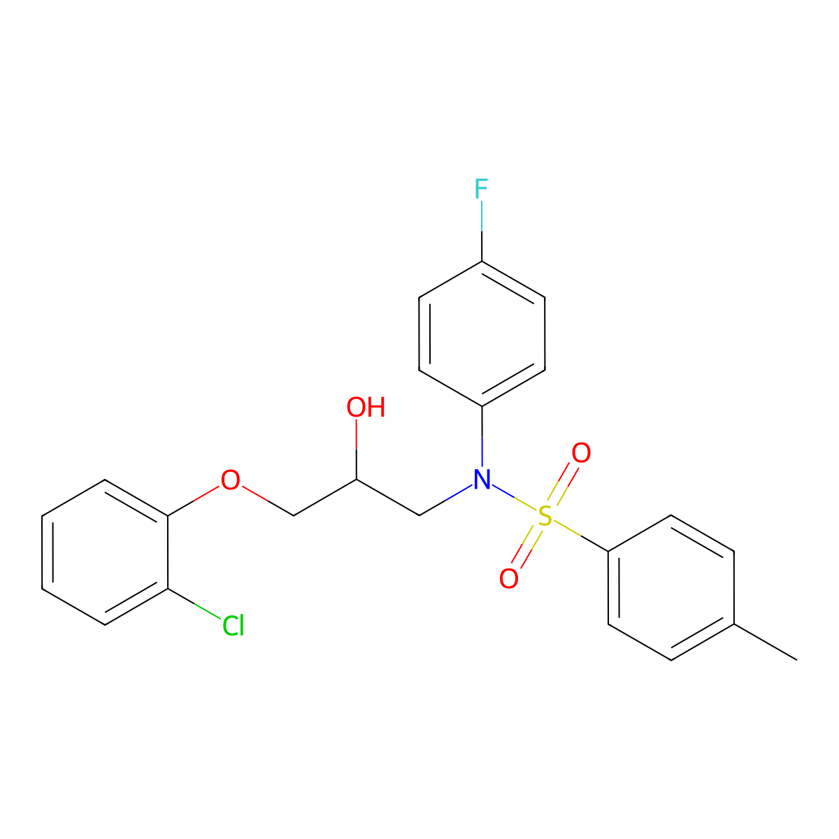 N-(3-(2-chlorophenoxy)-2-hydroxypropyl)-N-(4-fluorophenyl)-4-methylbenzenesulfonamide molecular structure, CAS 1040643-28-4