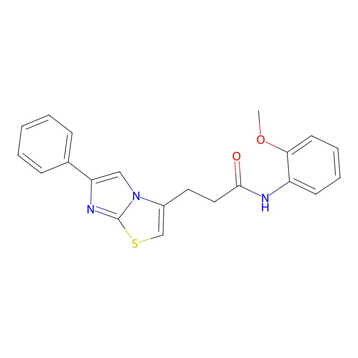 N-(2-methoxyphenyl)-3-(6-phenylimidazo[2,1-b]thiazol-3-yl)propanamide molecular structure, CAS 1040643-35-3