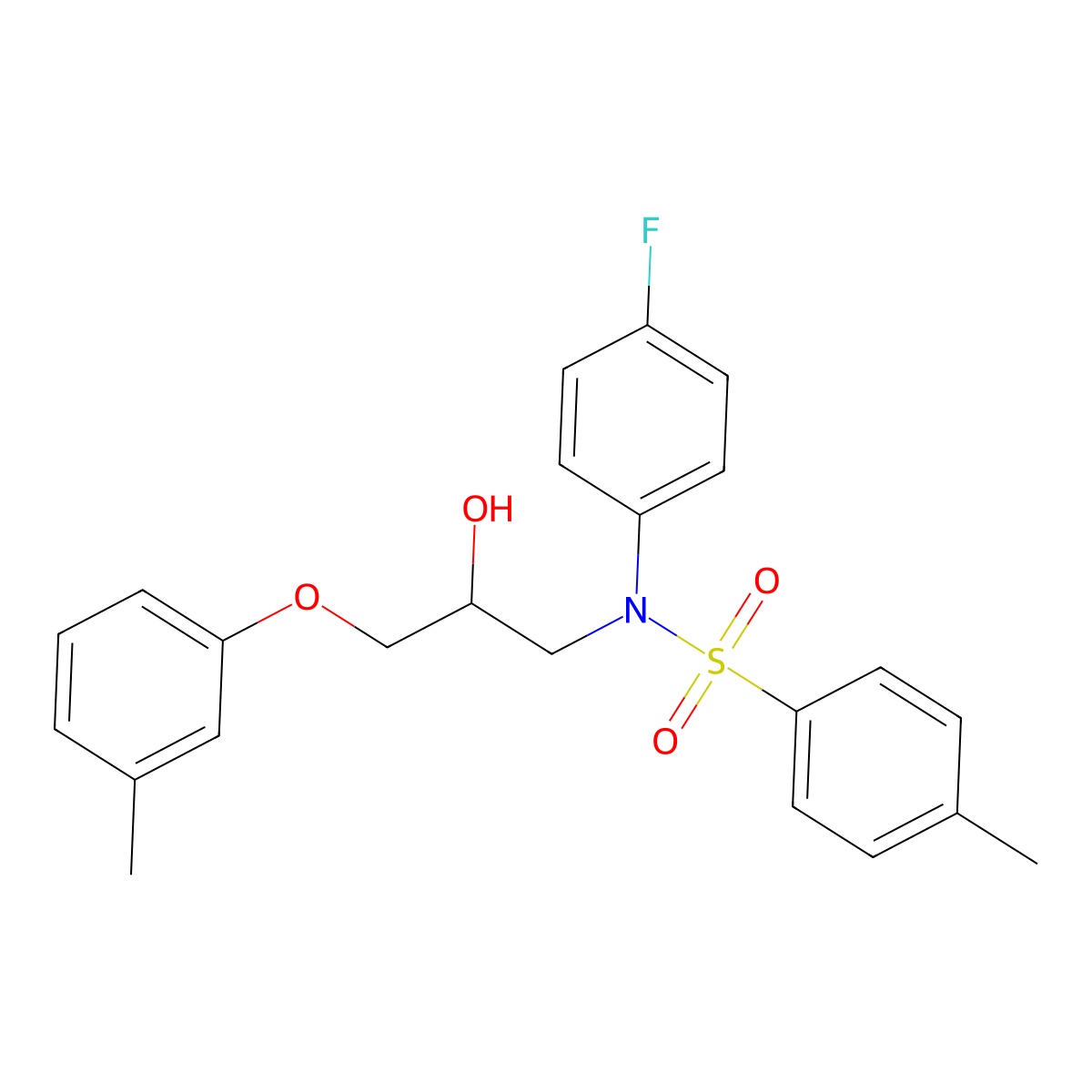 N-(4-fluorophenyl)-N-(2-hydroxy-3-(m-tolyloxy)propyl)-4-methylbenzenesulfonamide molecular structure, CAS 1040643-36-4
