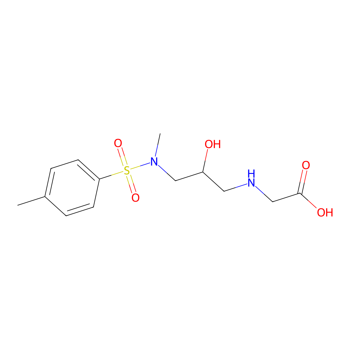 2-((3-(N,4-dimethylphenylsulfonamido)-2-hydroxypropyl)amino)acetic acid molecular structure, CAS 1040643-52-4