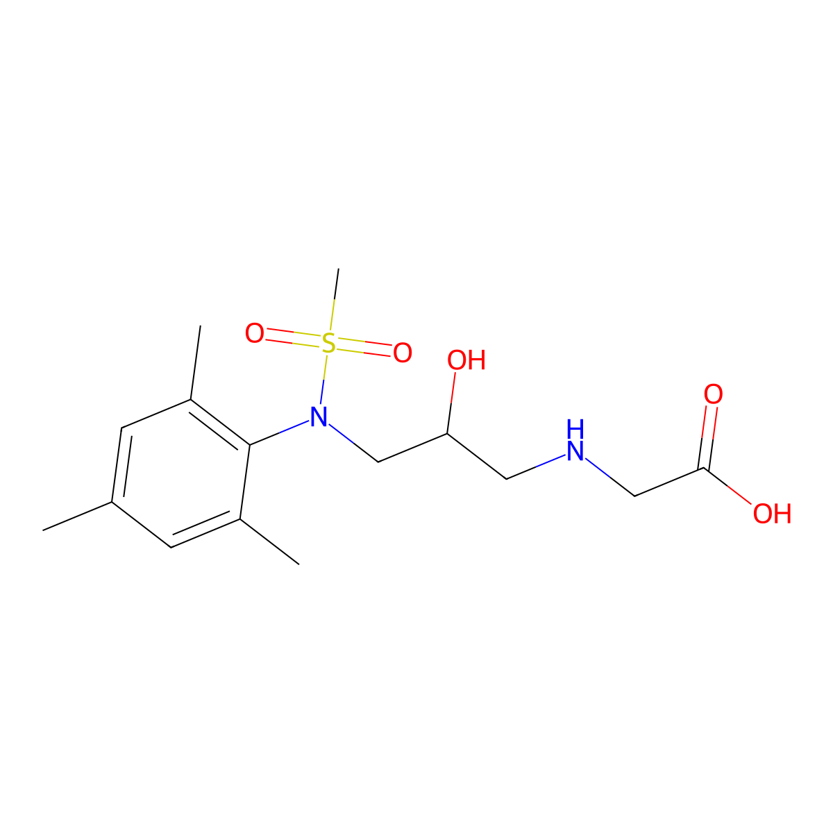 2-({2-hydroxy-3-[N-(2,4,6-trimethylphenyl)methanesulfonamido]propyl}amino)acetic acid molecular structure, CAS 1040643-60-4