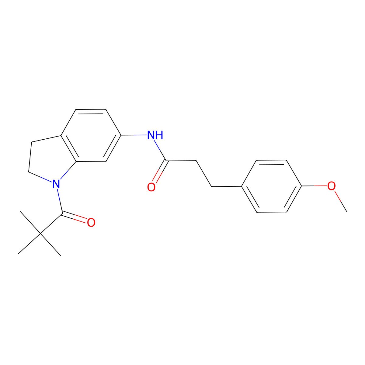 3-(4-methoxyphenyl)-N-(1-pivaloylindolin-6-yl)propanamide molecular structure, CAS 1040643-66-0