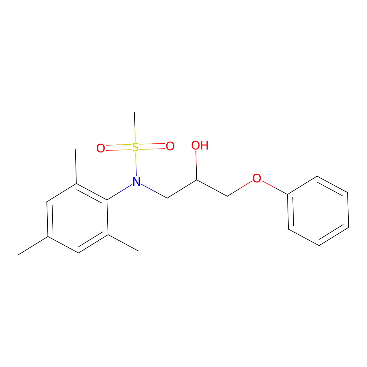 N-(2-hydroxy-3-phenoxypropyl)-N-mesitylmethanesulfonamide molecular structure, CAS 1040643-68-2