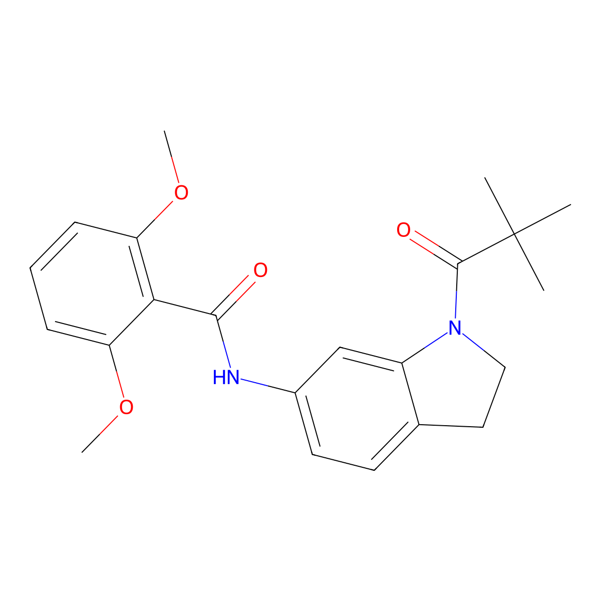 N-[1-(2,2-dimethylpropanoyl)-2,3-dihydro-1H-indol-6-yl]-2,6-dimethoxybenzamide molecular structure, CAS 1040643-74-0