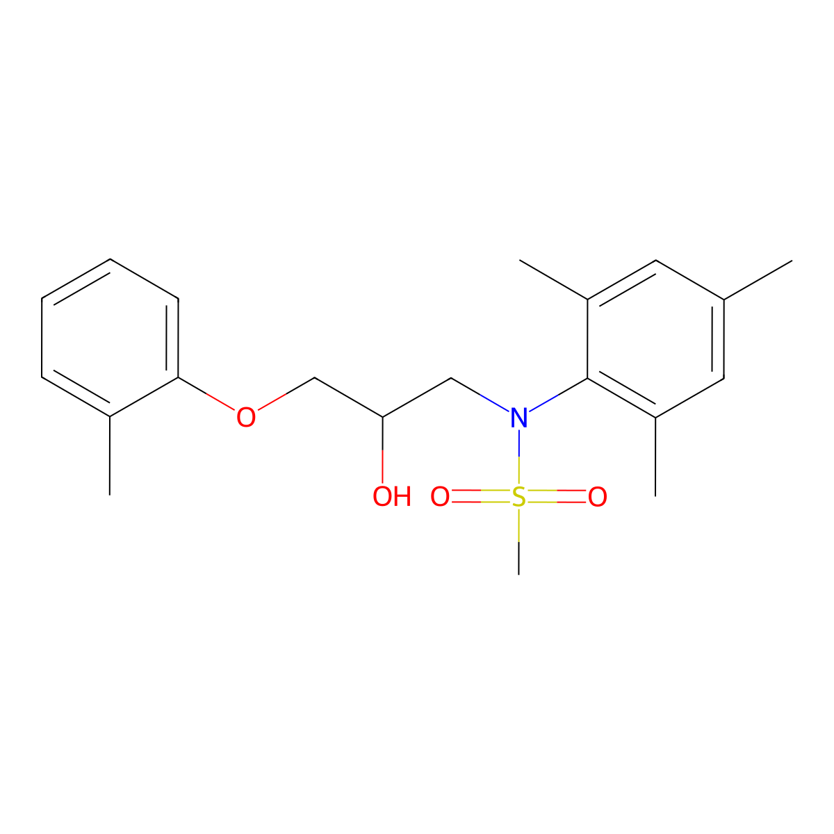 N-[2-hydroxy-3-(2-methylphenoxy)propyl]-N-(2,4,6-trimethylphenyl)methanesulfonamide molecular structure, CAS 1040643-76-2