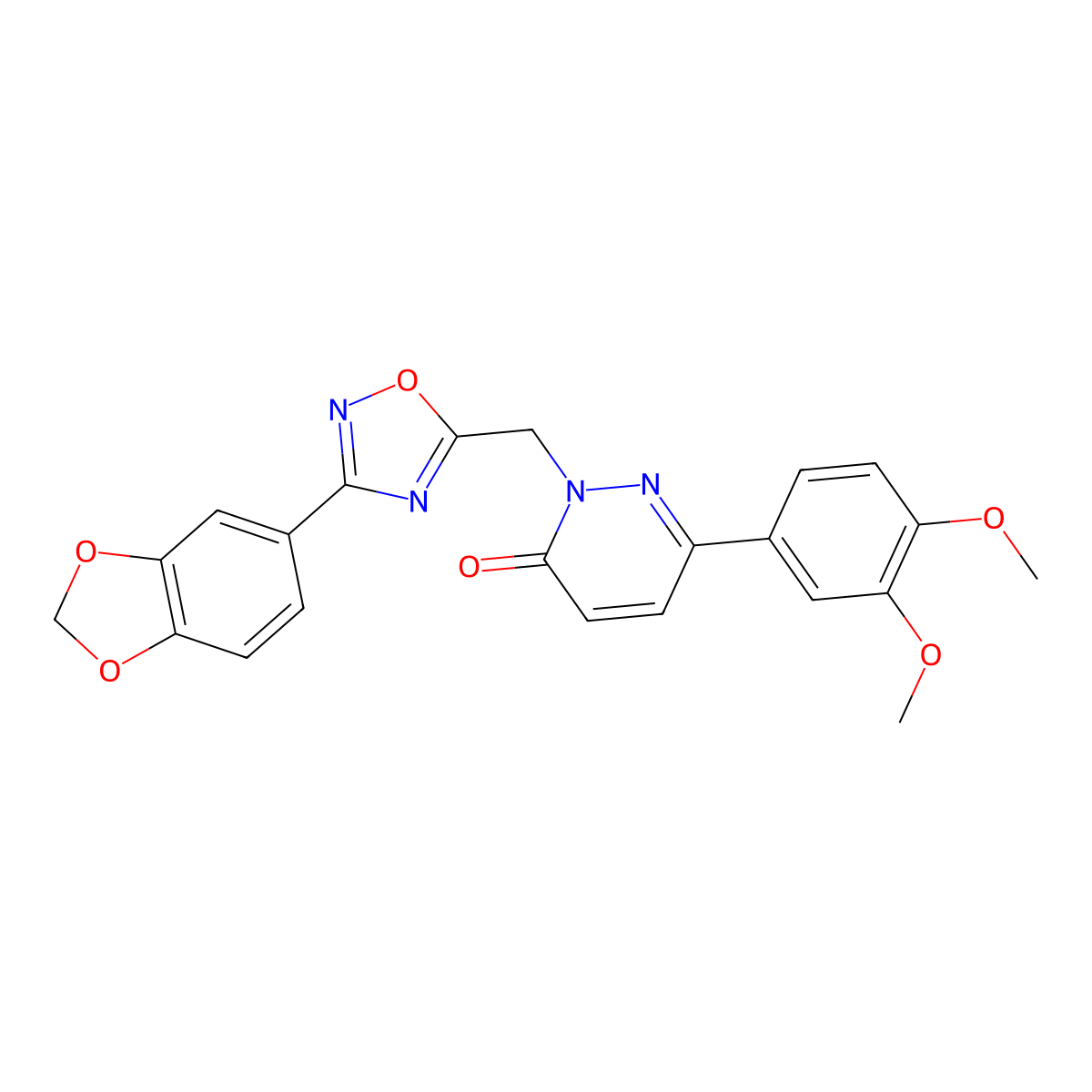 2-{[3-(2H-1,3-benzodioxol-5-yl)-1,2,4-oxadiazol-5-yl]methyl}-6-(3,4-dimethoxyphenyl)-2,3-dihydropyridazin-3-one molecular structure, CAS 1040643-78-4