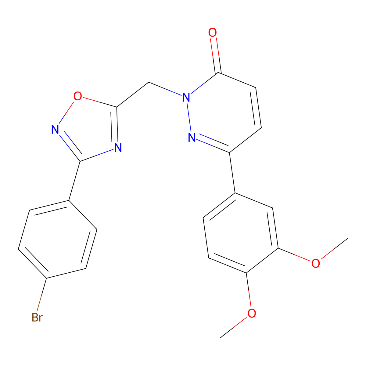 2-{[3-(4-Bromophenyl)-1,2,4-oxadiazol-5-yl]methyl}-6-(3,4-dimethoxyphenyl)-2,3-dihydropyridazin-3-one molecular structure, CAS 1040643-86-4