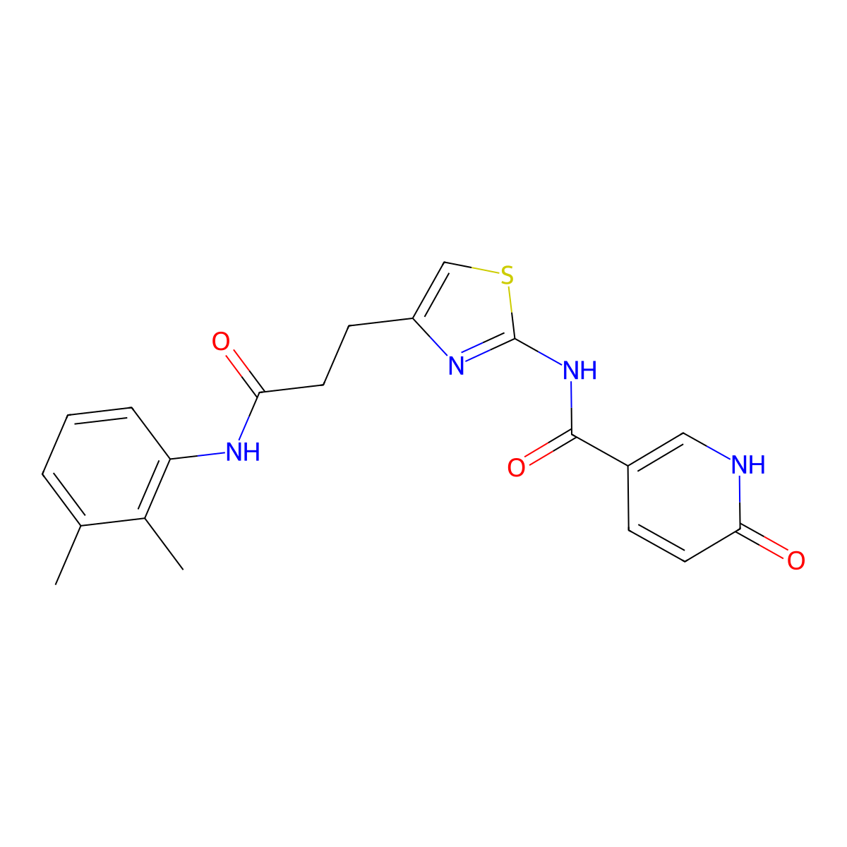 N-(4-{2-[(2,3-dimethylphenyl)carbamoyl]ethyl}-1,3-thiazol-2-yl)-6-oxo-1,6-dihydropyridine-3-carboxamide molecular structure, CAS 1040643-88-6