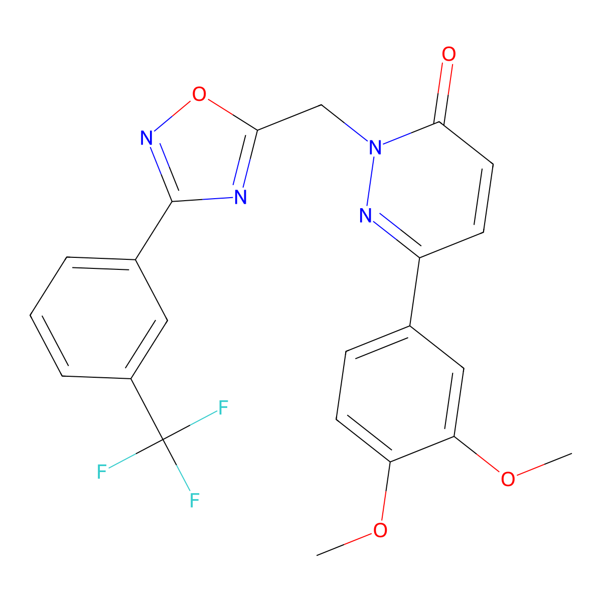6-(3,4-Dimethoxyphenyl)-2-({3-[3-(trifluoromethyl)phenyl]-1,2,4-oxadiazol-5-yl}methyl)-2,3-dihydropyridazin-3-one molecular structure, CAS 1040643-94-4