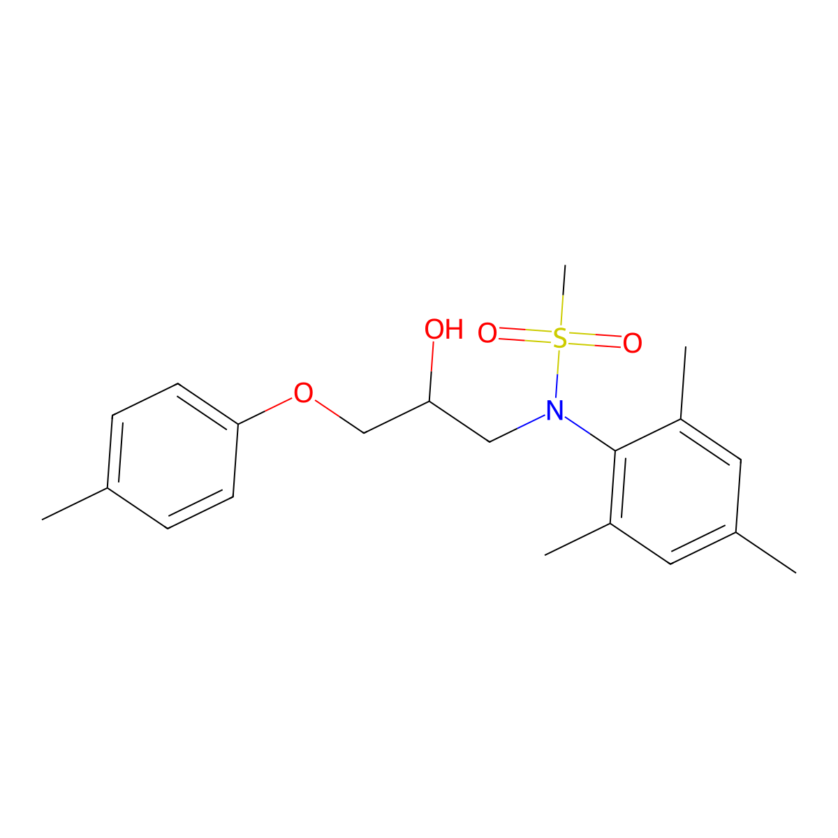 N-(2-hydroxy-3-(p-tolyloxy)propyl)-N-mesitylmethanesulfonamide molecular structure, CAS 1040644-08-3