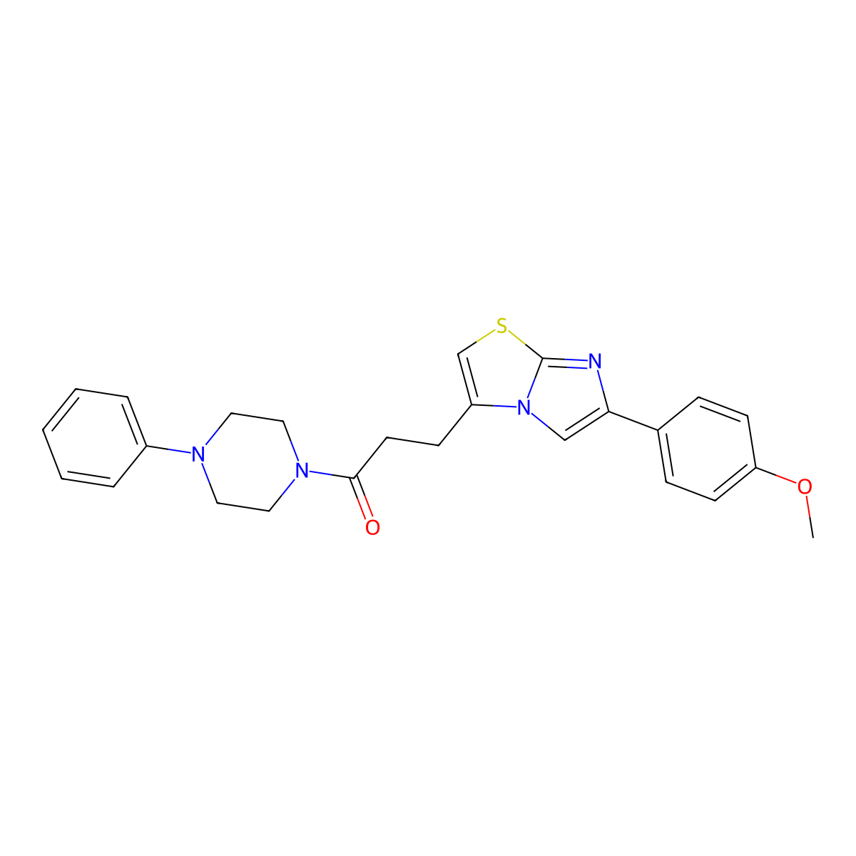 3-(6-(4-Methoxyphenyl)imidazo[2,1-b]thiazol-3-yl)-1-(4-phenylpiperazin-1-yl)propan-1-one molecular structure, CAS 1040644-31-2