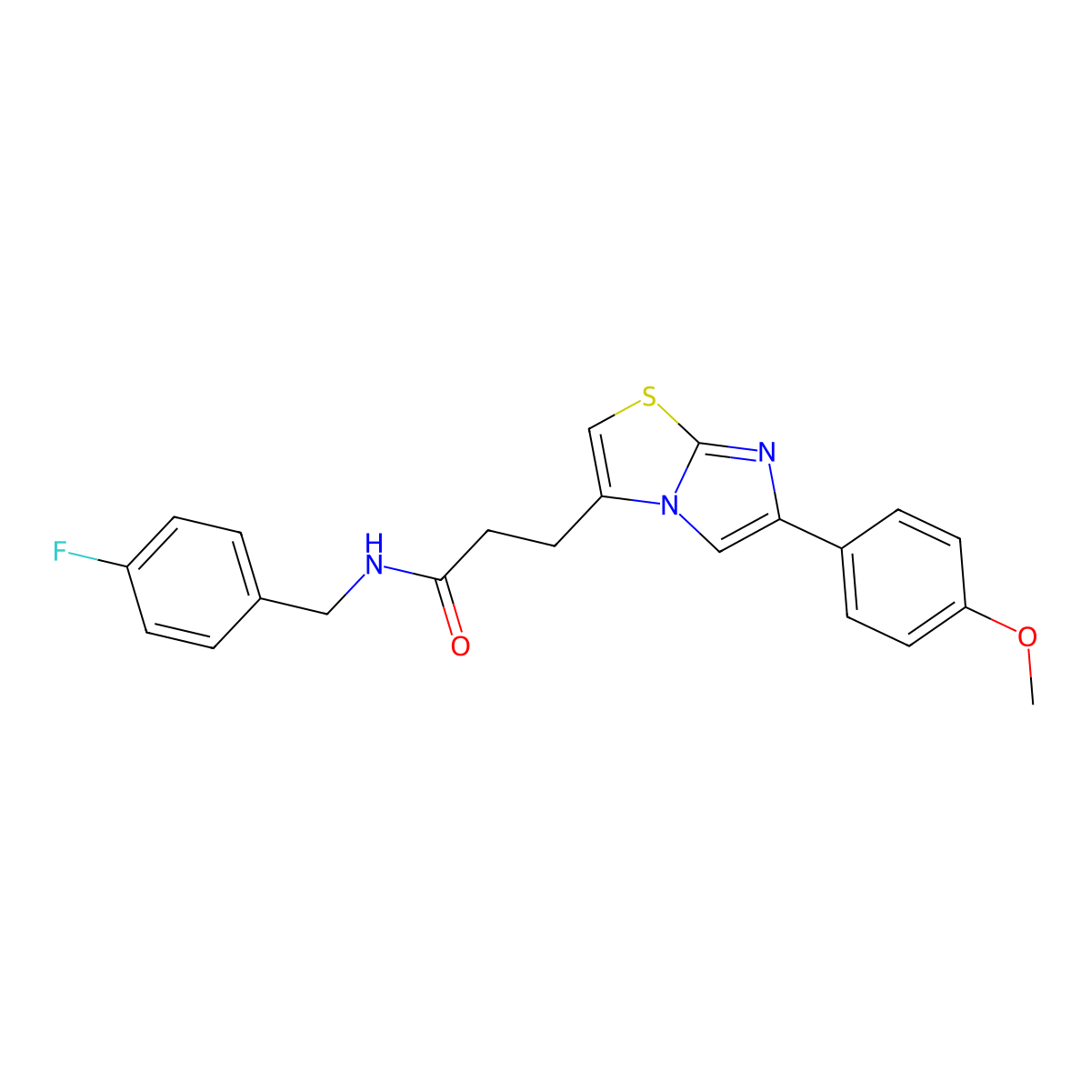 N-(4-fluorobenzyl)-3-(6-(4-methoxyphenyl)imidazo[2,1-b]thiazol-3-yl)propanamide molecular structure, CAS 1040644-39-0