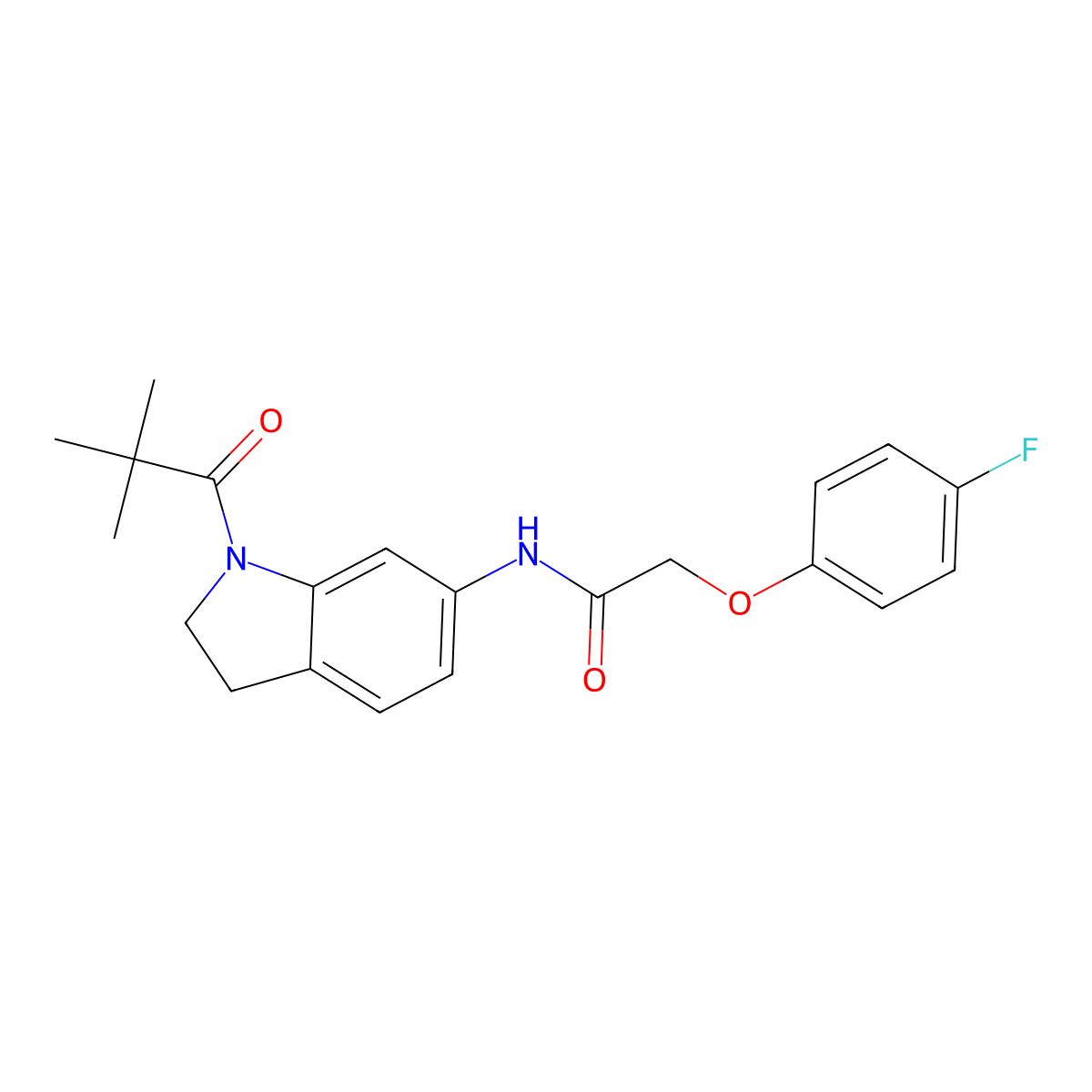 N-[1-(2,2-dimethylpropanoyl)-2,3-dihydro-1H-indol-6-yl]-2-(4-fluorophenoxy)acetamide molecular structure, CAS 1040644-46-9