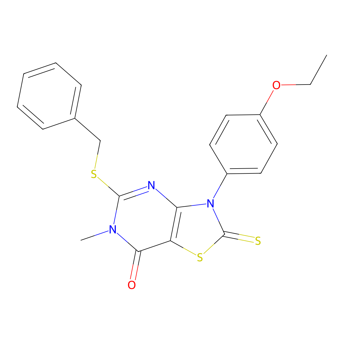5-(benzylthio)-3-(4-ethoxyphenyl)-6-methyl-2-thioxo-2,3-dihydrothiazolo[4,5-d]pyrimidin-7(6H)-one molecular structure, CAS 1040644-74-3