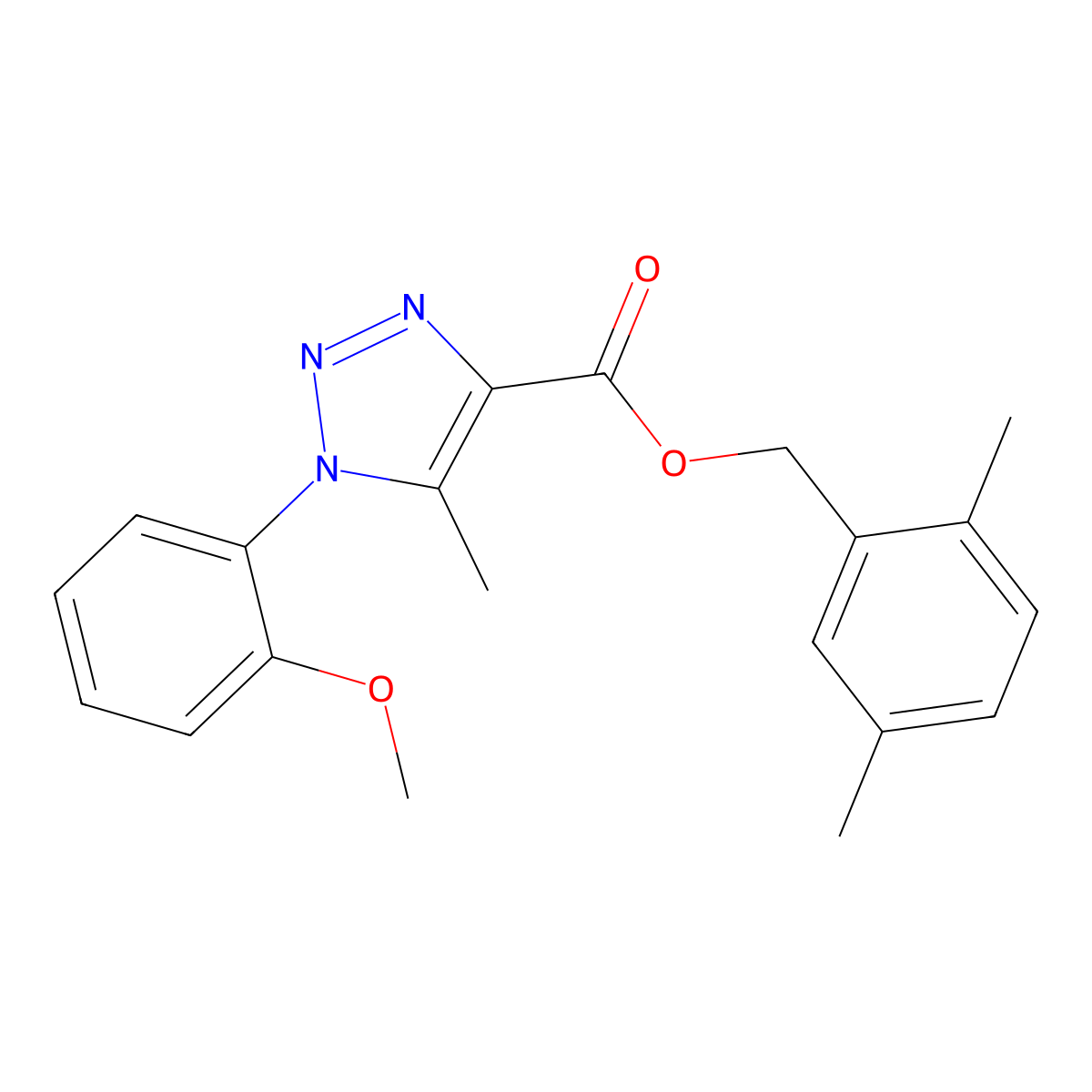 (2,5-dimethylphenyl)methyl 1-(2-methoxyphenyl)-5-methyl-1H-1,2,3-triazole-4-carboxylate molecular structure, CAS 1040644-90-3