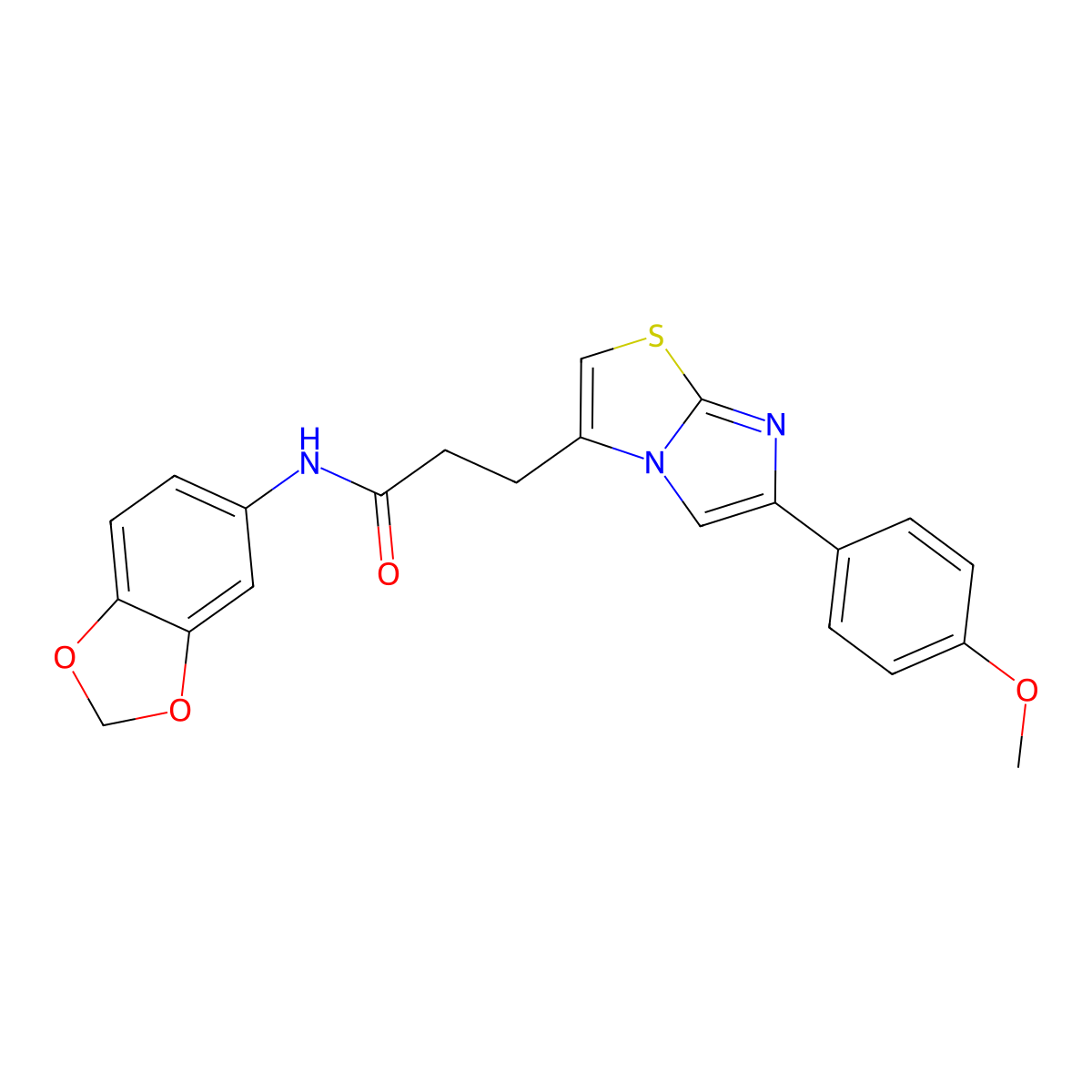 N-(benzo[d][1,3]dioxol-5-yl)-3-(6-(4-methoxyphenyl)imidazo[2,1-b]thiazol-3-yl)propanamide molecular structure, CAS 1040644-96-9
