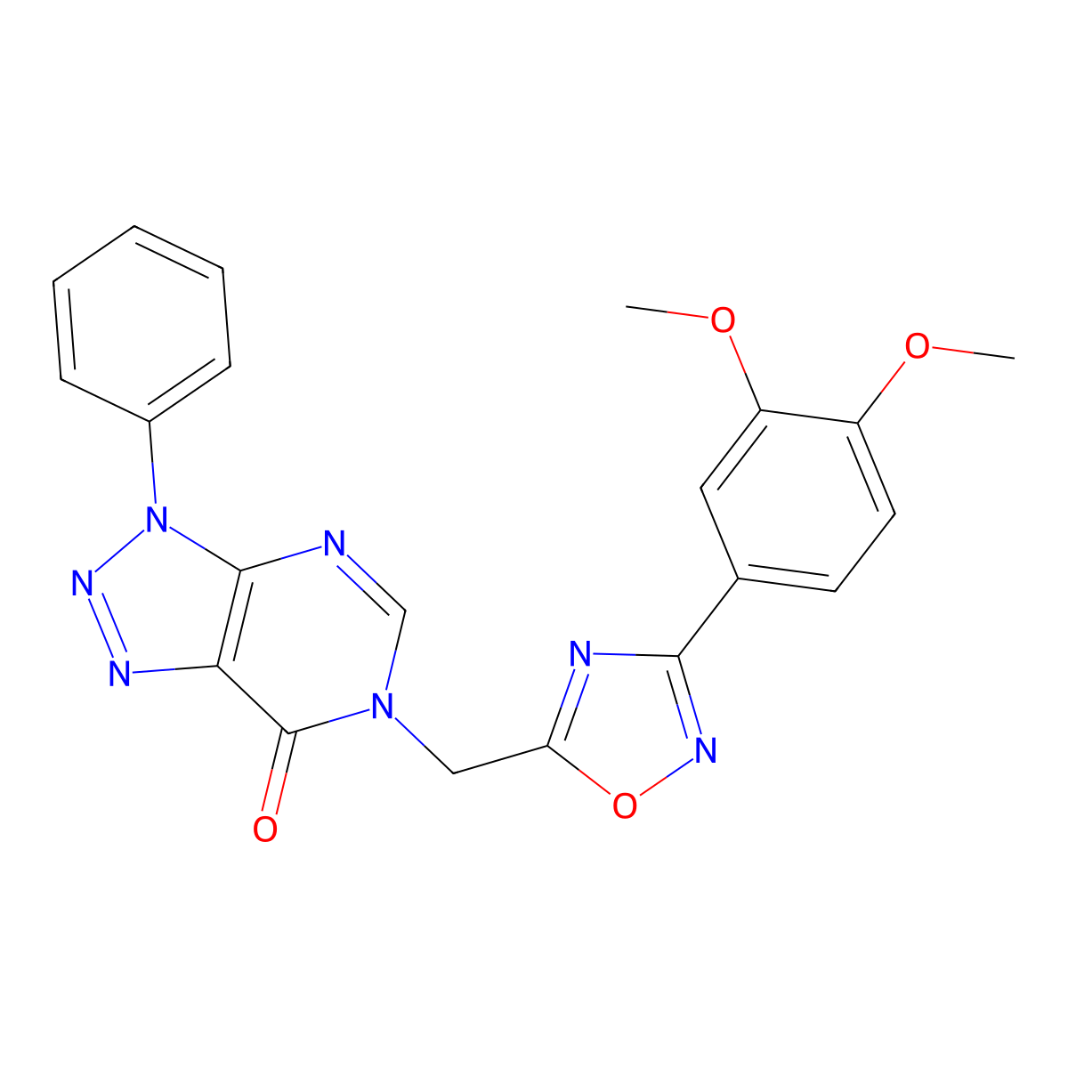 6-{[3-(3,4-dimethoxyphenyl)-1,2,4-oxadiazol-5-yl]methyl}-3-phenyl-3,6-dihydro-7H-[1,2,3]triazolo[4,5-d]pyrimidin-7-one molecular structure, CAS 1040644-99-2