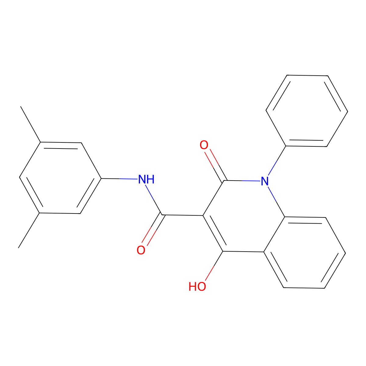 N-(3,5-dimethylphenyl)-4-hydroxy-2-oxo-1-phenyl-1,2-dihydroquinoline-3-carboxamide molecular structure, CAS 1040645-05-3