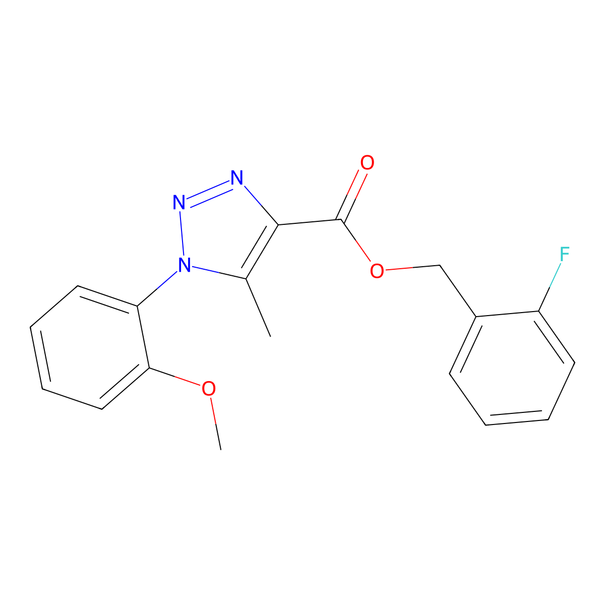 (2-fluorophenyl)methyl 1-(2-methoxyphenyl)-5-methyl-1H-1,2,3-triazole-4-carboxylate molecular structure, CAS 1040645-06-4