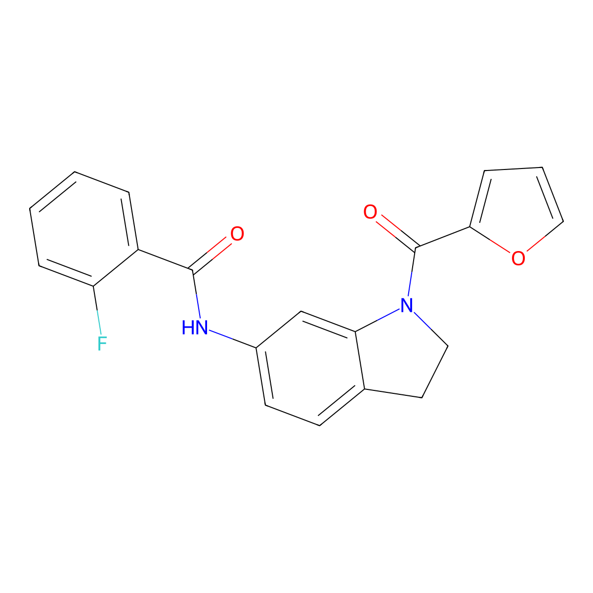 2-fluoro-N-(1-(furan-2-carbonyl)indolin-6-yl)benzamide molecular structure, CAS 1040645-10-0
