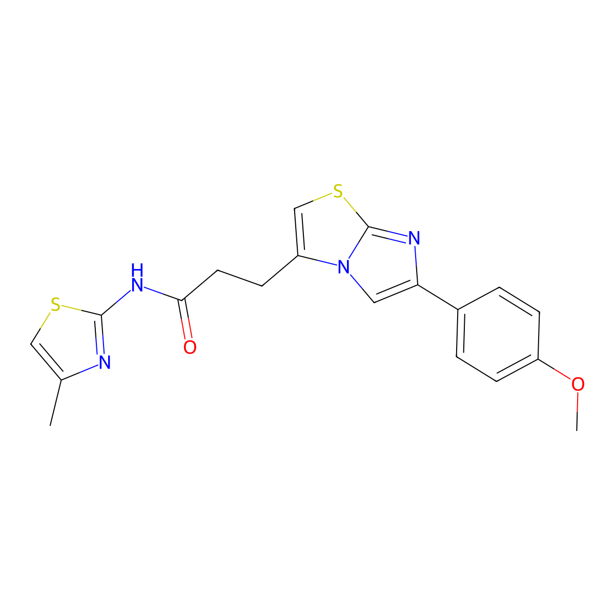 3-(6-(4-methoxyphenyl)imidazo[2,1-b]thiazol-3-yl)-N-(4-methylthiazol-2-yl)propanamide molecular structure, CAS 1040645-12-2