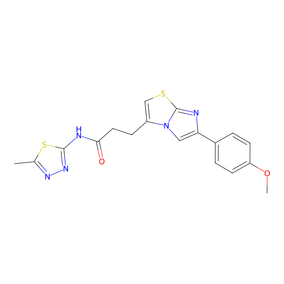 3-(6-(4-methoxyphenyl)imidazo[2,1-b]thiazol-3-yl)-N-(5-methyl-1,3,4-thiadiazol-2-yl)propanamide molecular structure, CAS 1040645-20-2