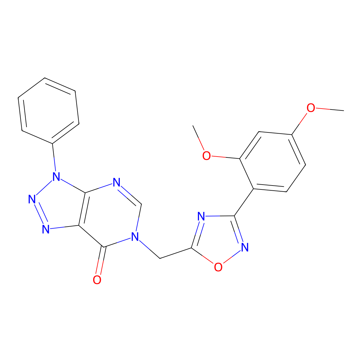6-{[3-(2,4-dimethoxyphenyl)-1,2,4-oxadiazol-5-yl]methyl}-3-phenyl-3H,6H,7H-[1,2,3]triazolo[4,5-d]pyrimidin-7-one molecular structure, CAS 1040645-23-5