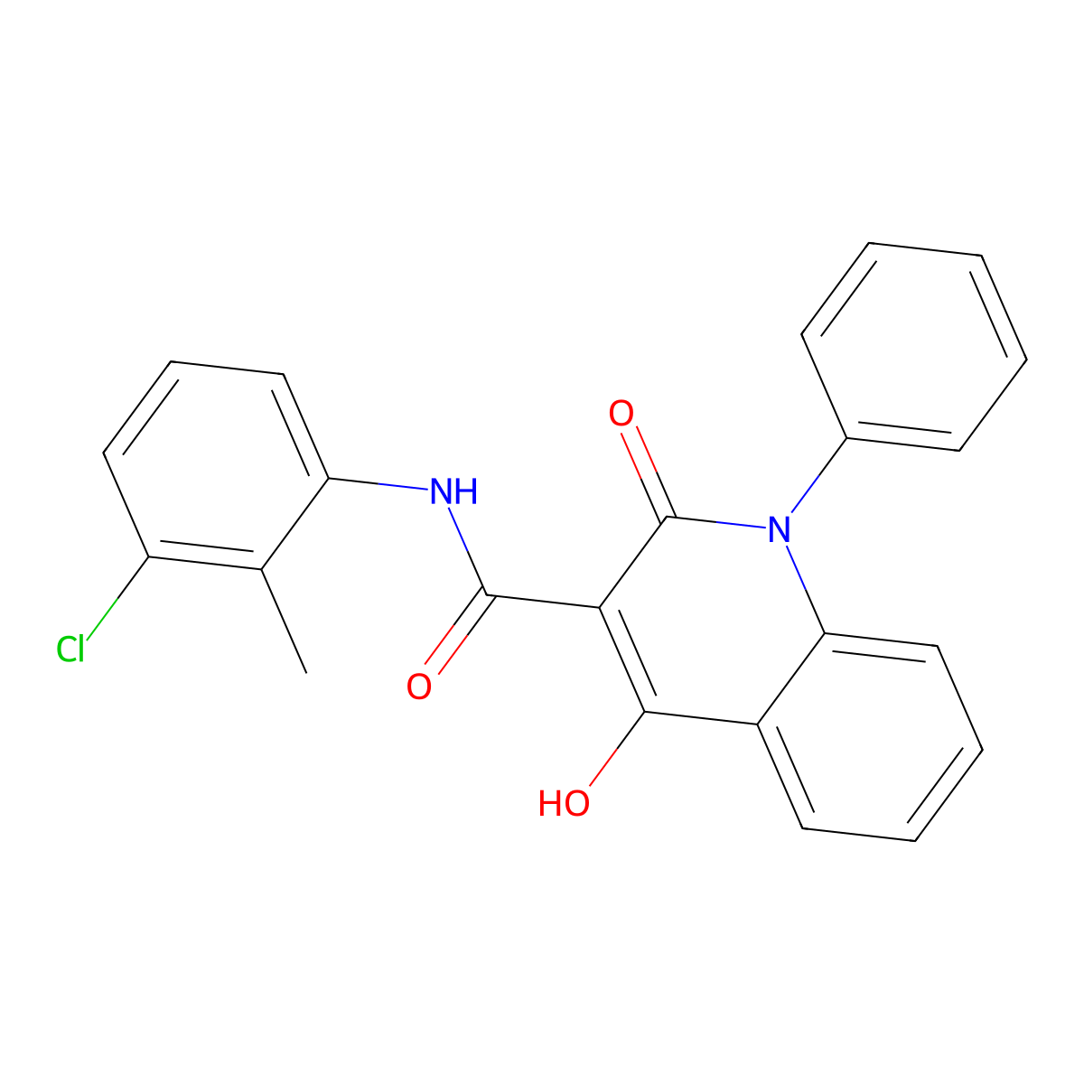 N-(3-chloro-2-methylphenyl)-4-hydroxy-2-oxo-1-phenyl-1,2-dihydroquinoline-3-carboxamide molecular structure, CAS 1040645-29-1