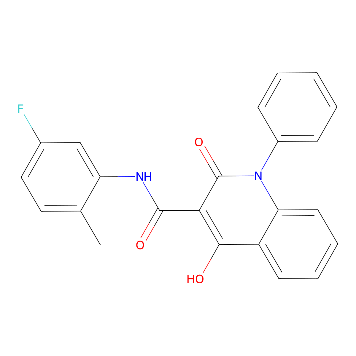 N-(5-fluoro-2-methylphenyl)-4-hydroxy-2-oxo-1-phenyl-1,2-dihydroquinoline-3-carboxamide molecular structure, CAS 1040645-37-1