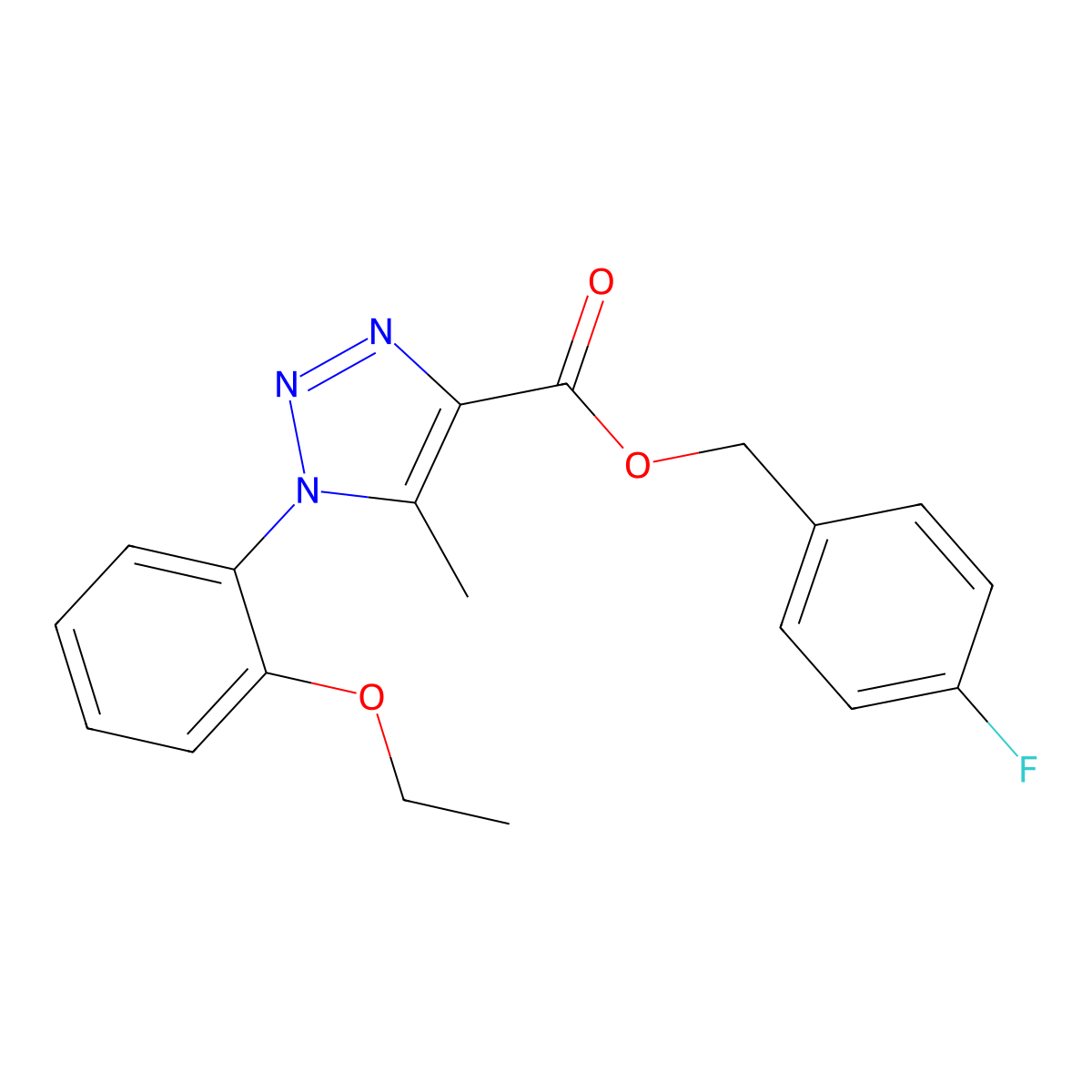 (4-fluorophenyl)methyl 1-(2-ethoxyphenyl)-5-methyl-1H-1,2,3-triazole-4-carboxylate molecular structure, CAS 1040645-38-2